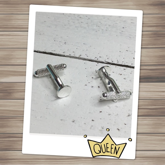 Other - Silver Plated Round Copper Cufflinks 1 1/8”